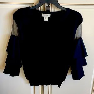 NWOT Rachel Zoe black sweater with nylon